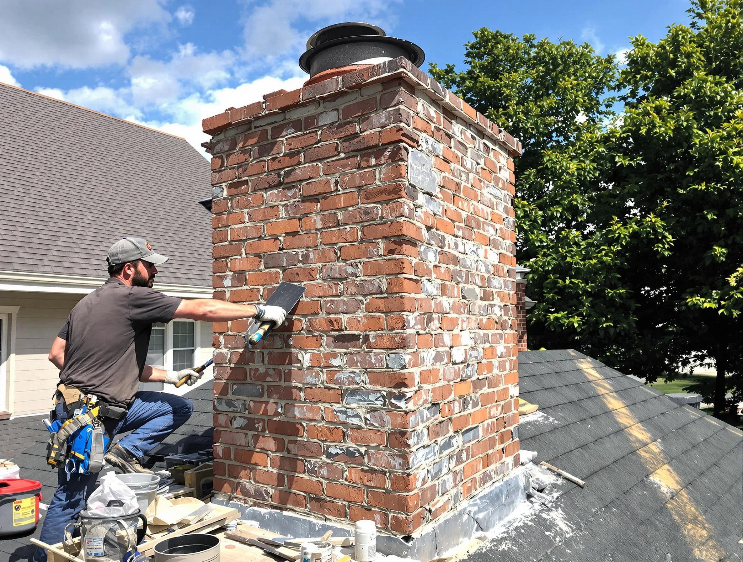 Completed chimney rebuild by Roselle Chimney Sweep in Roselle, NJ