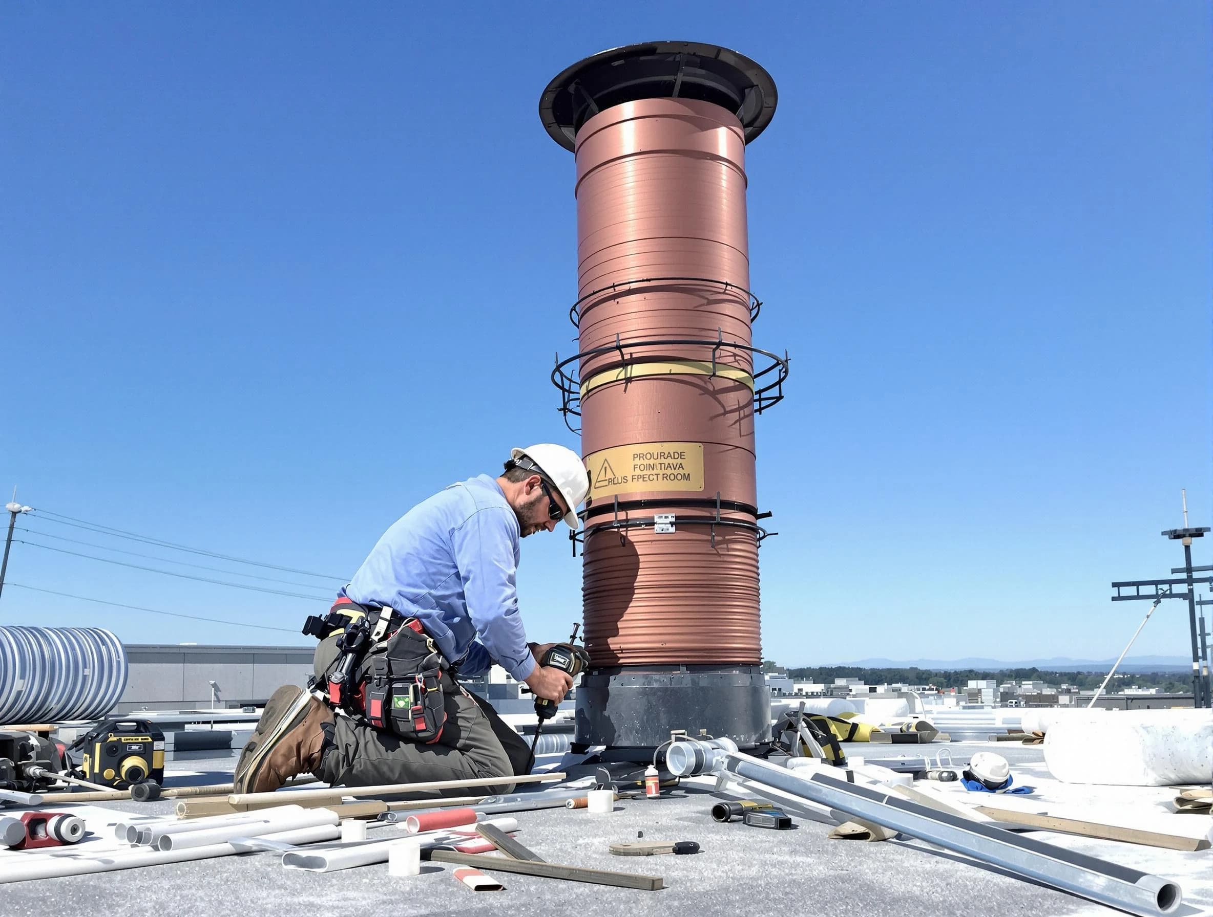 Installed chimney liner by Roselle Chimney Sweep in Roselle, NJ