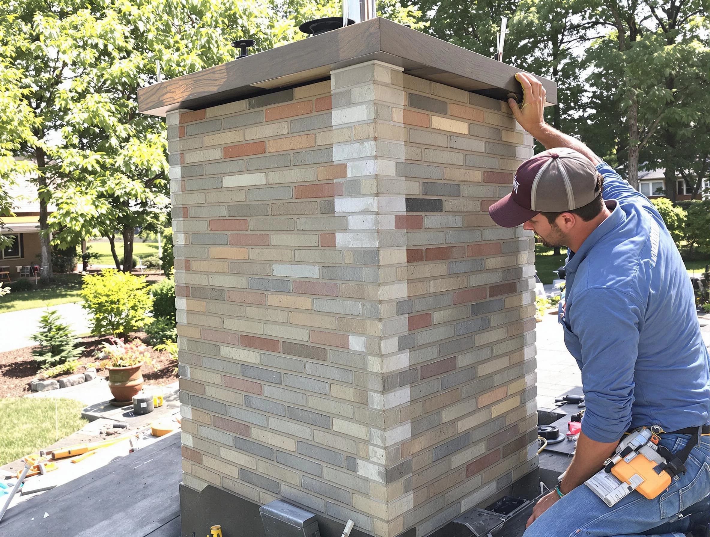 Roselle Chimney Sweep completing a modern chimney remodel in Roselle, NJ