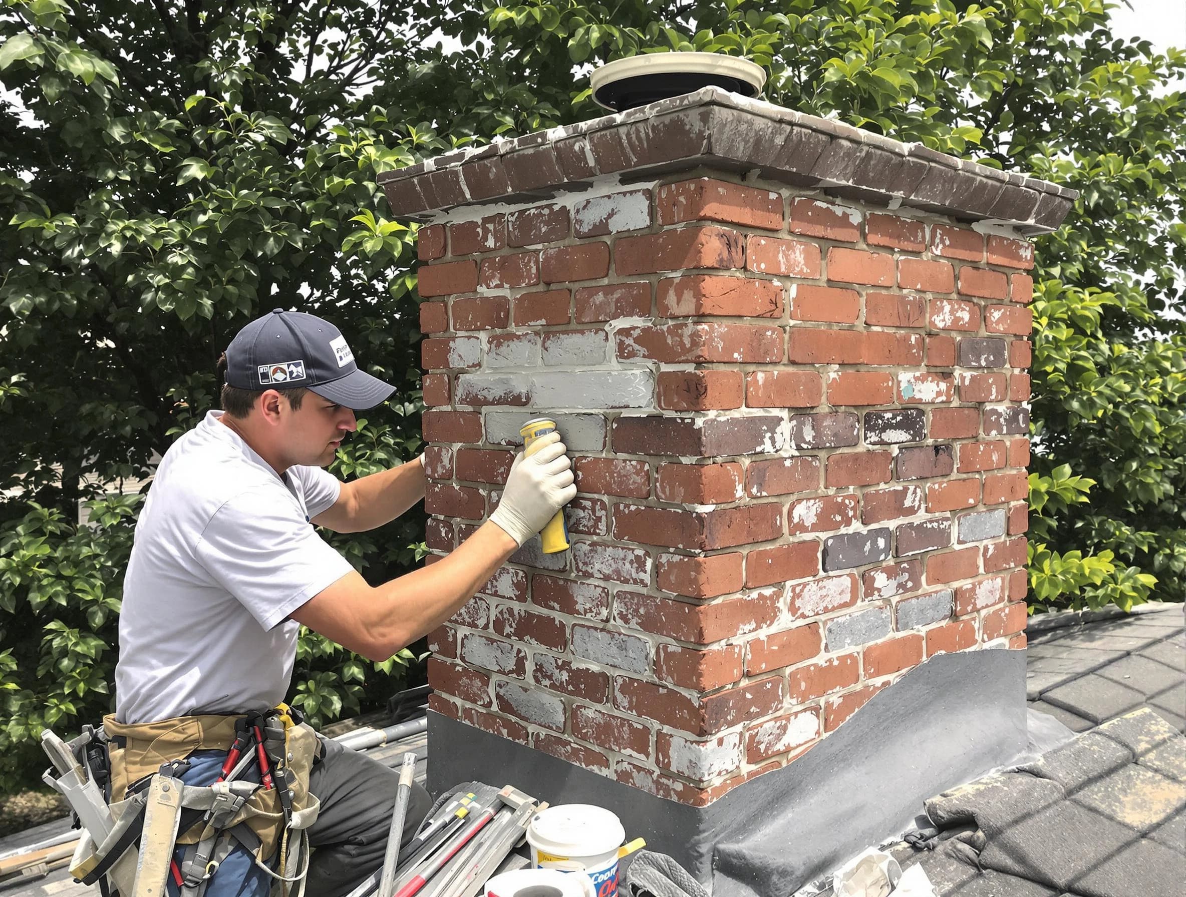 Roselle Chimney Sweep restoring an aging chimney in Roselle, NJ