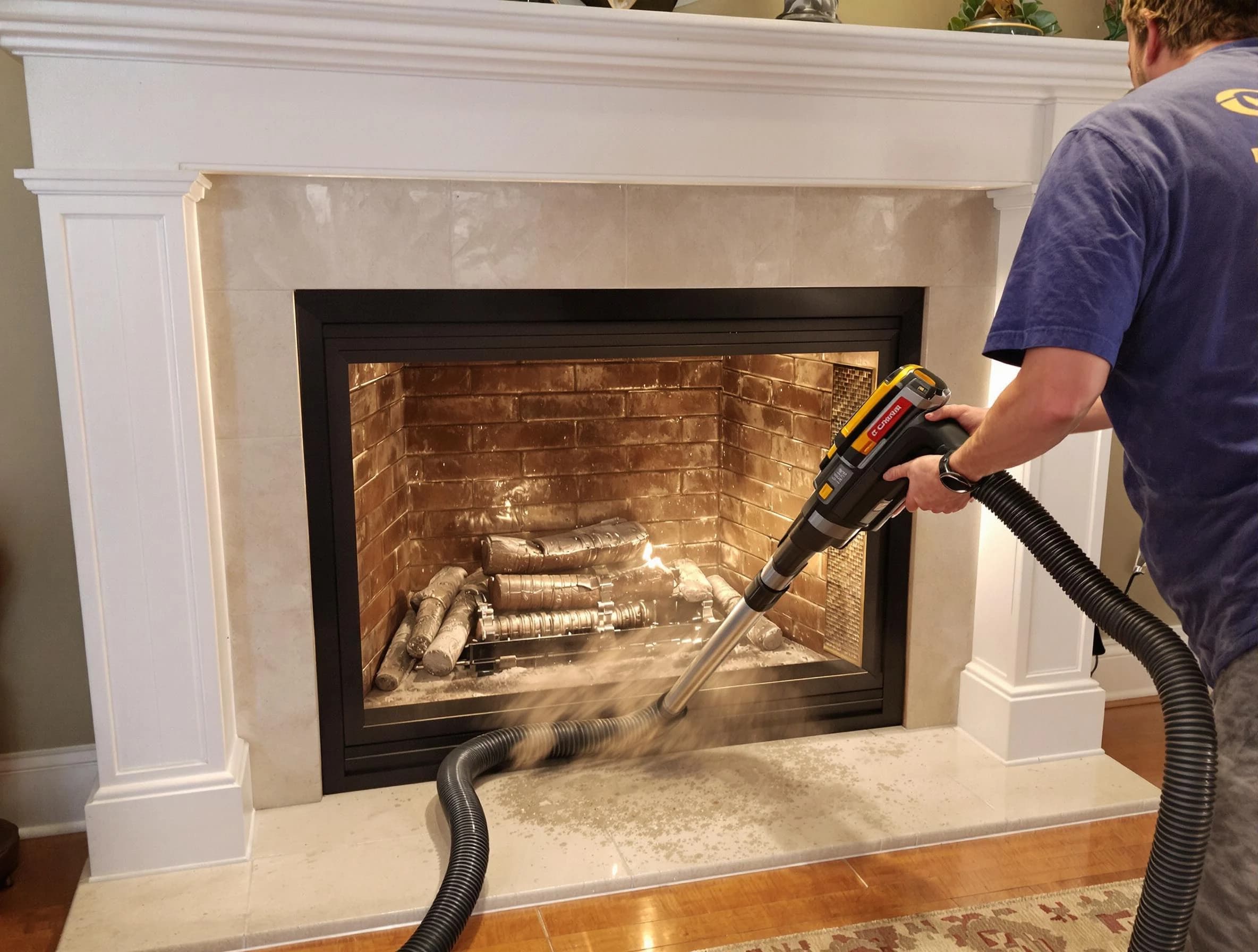 Fireplace cleaning performed by Roselle Chimney Sweep in Roselle, NJ