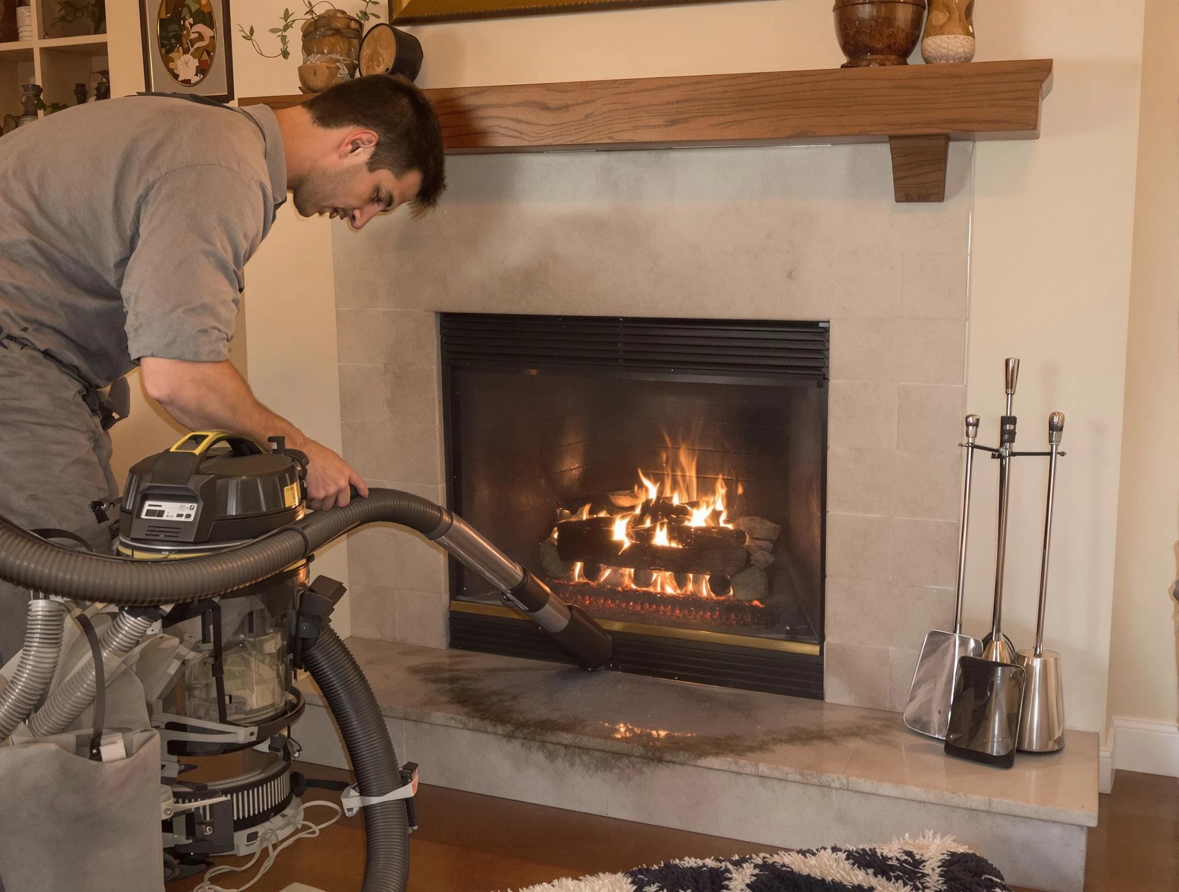 Routine fireplace upkeep by Roselle Chimney Sweep in Roselle, NJ