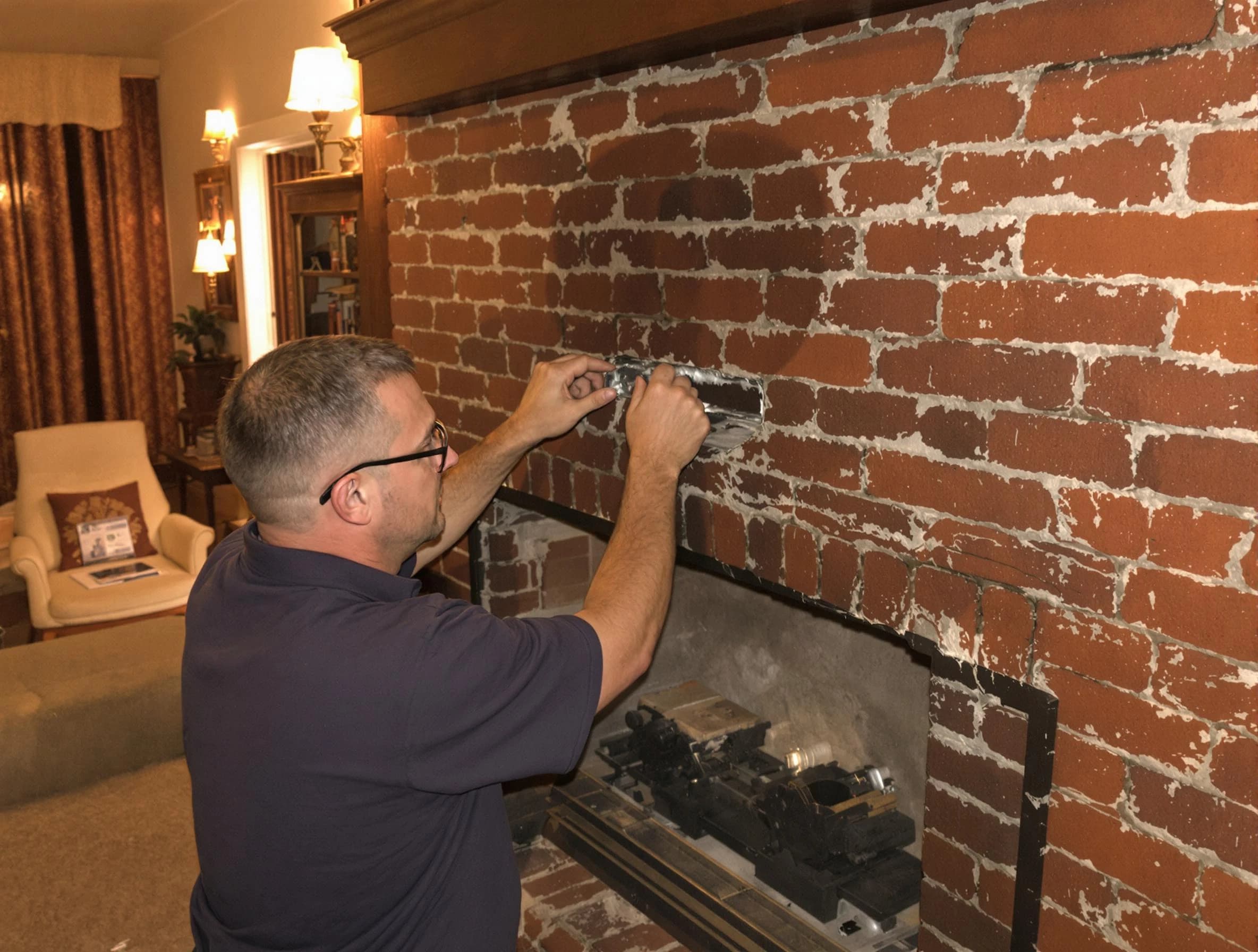 Roselle Chimney Sweep expert fixing a fireplace in Roselle, NJ